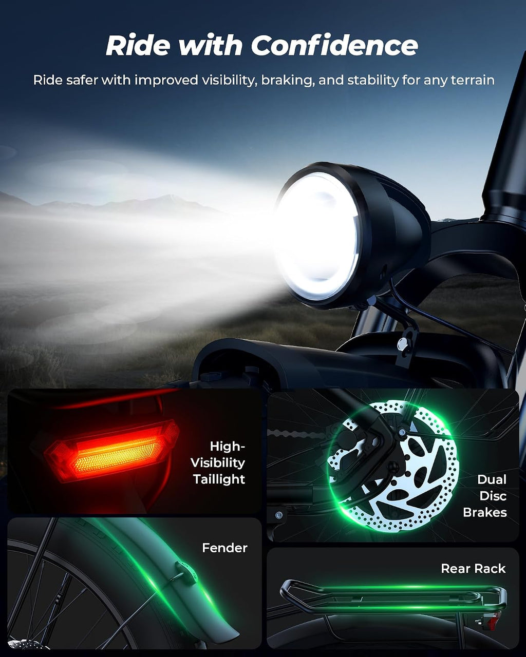 isinwheel Electric Bike for Adults,1500W Peak Motor Hydraulic Brake Electric Dirt Bike, 28MPH 105Miles (PAS) Ebikes for Adults with 48V 13AH/18AH Battery,26' Step-Thru Fat Tire Full Suspension EBike