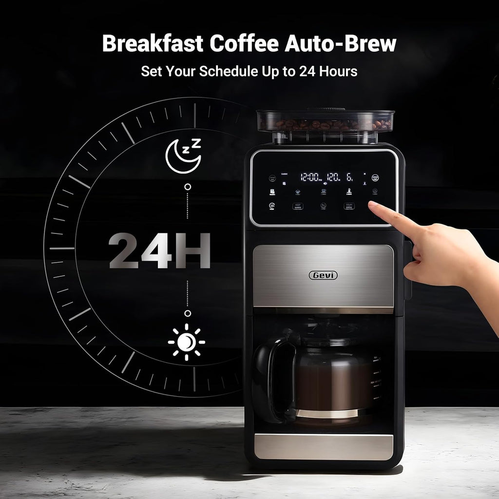 Gevi 10 Cup Drip Coffee Maker with Grinder