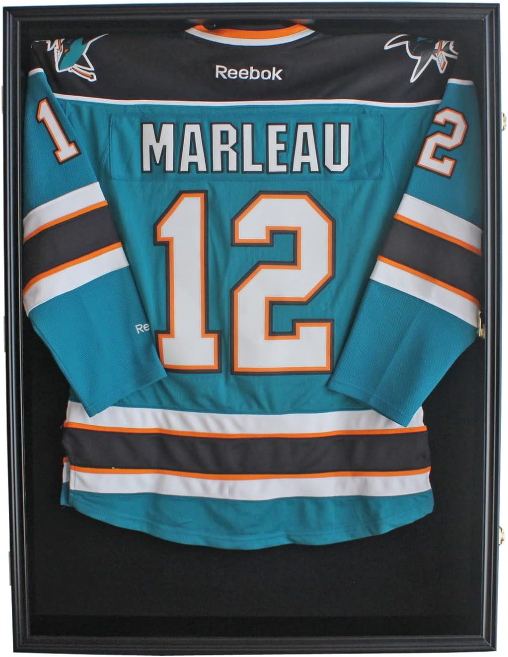 Large Jersey Display Case Frame Deep Shadow Box with Room for XL Baseball Football or Hockey Military Uniform Baseball Bat or Military Saber - Collector's 98% UV Protection Acrylic Door Black Finish