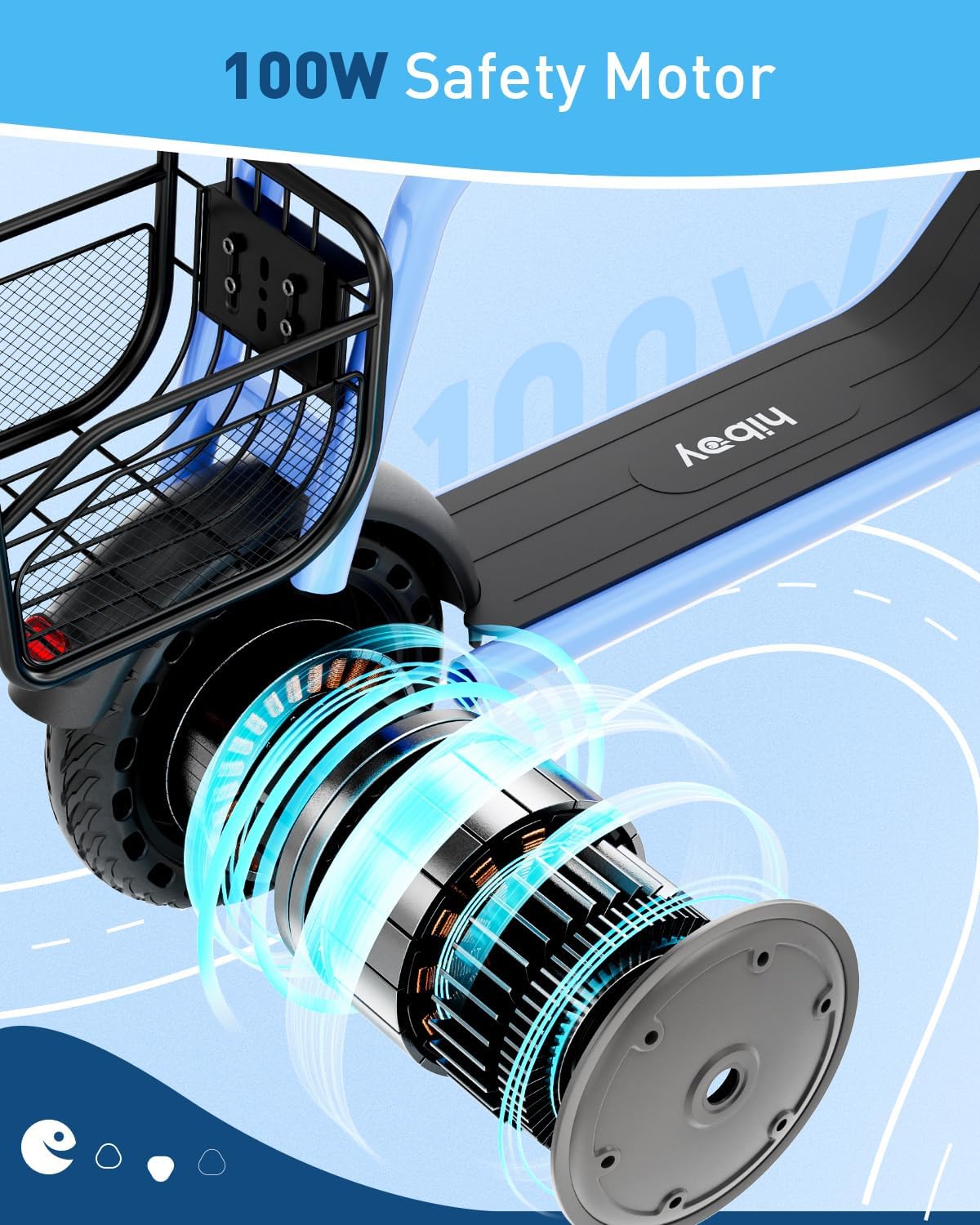 Hiboy Q2 Lite Electric Scooter with Seat for Kids Ages 4–10, LED Lights, UL Certified, 9.3 MPH, 100W Motor, Easy Control