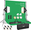 EMART Photography Lighting Kit, 10 x 10 FT Backdrop Stand Heavy Duty with 10 x 15 FT Backdrop, Softbox Lighting Kit with 85W 3000K-6000K LED Bulbs, Professional Studio Lights for Portrait, Video Shoot