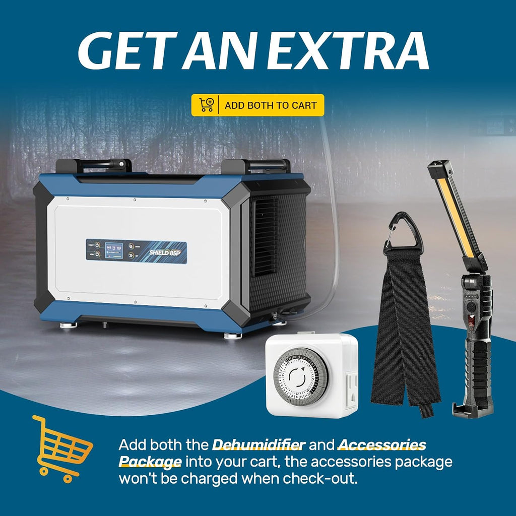 ARGENDON 180 Pints Commercial Dehumidifier with Pump for Crawl Space, Industry Water Damage Unit for up to 2,300 sq ft Large Space, Job Sites, Basement, Auto Defrost, 5 Years Limited Warranty