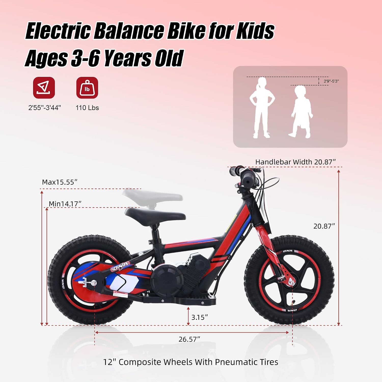 KOZRUNS Electric Dirt Bike for Kids 3-6, 170W Racing Experience Lightweight Motorcycle, New Aluminum Frame with 2 Power Modes, 24V Detachable Battery, 12 Inch Knobby Tires