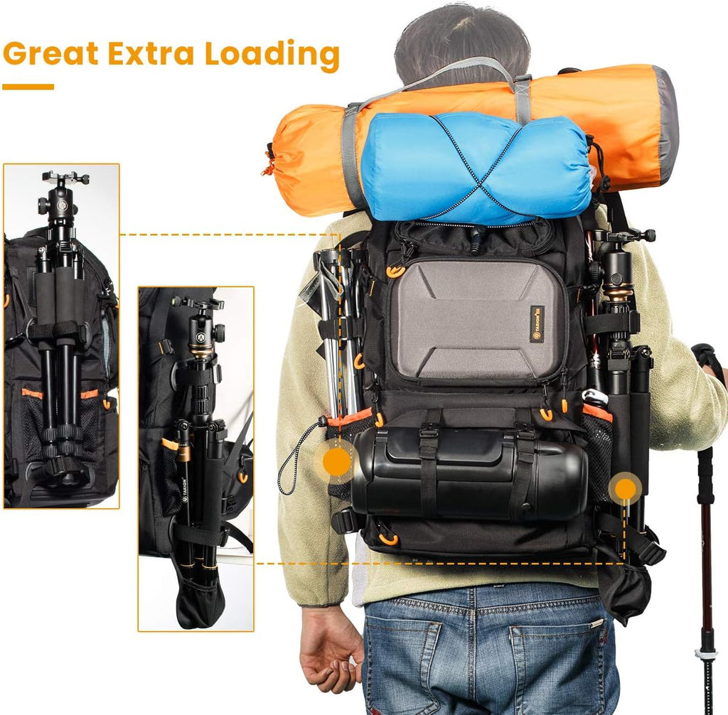 TARION 27L Extra Large Camera Backpack - 2 in 1 Professional Camera Bags for Photographers with 15.6' Laptop Compartment & Waterproof Raincover & Tripod Holder (PB01)