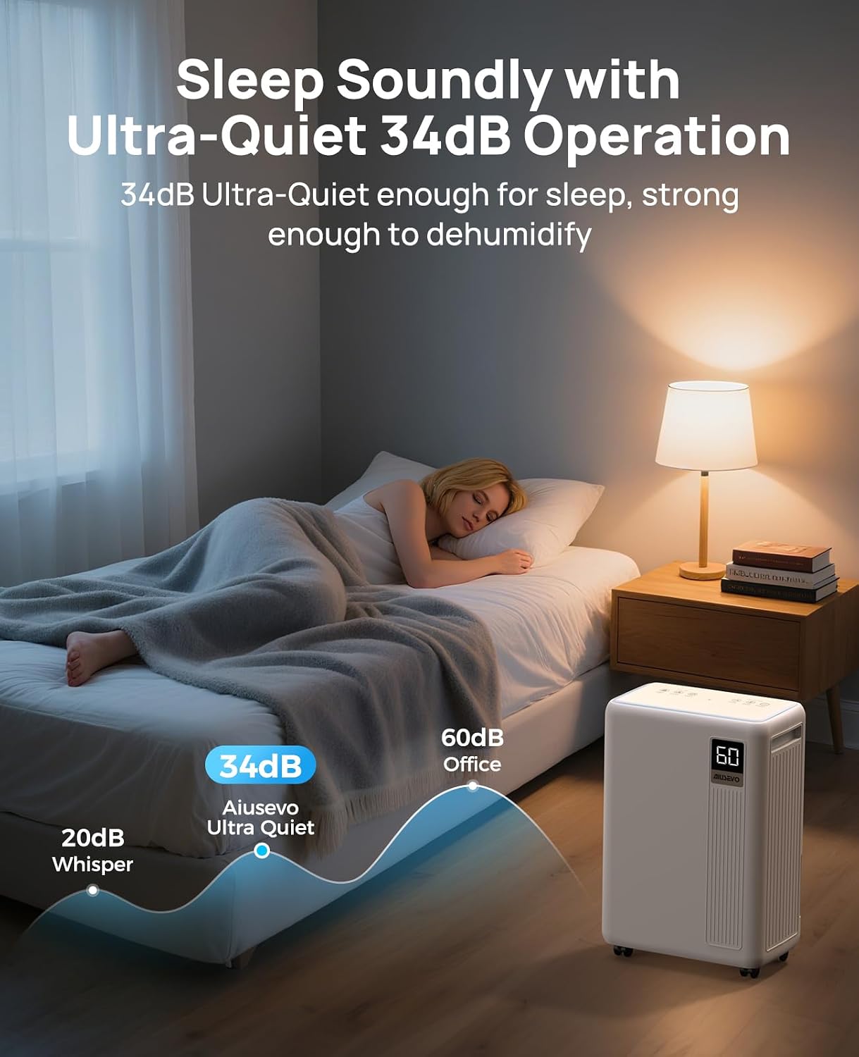 30 Pint Dehumidifier for Basement, 2500 Sq. Ft Dehumidifiers for Home with Drain Hose, 3 Modes, Smart Humidity Control, 24H Timer, 0.52 Gal Water Tank, for Whole House, Bedroom, Bathroom, Garage, Rv