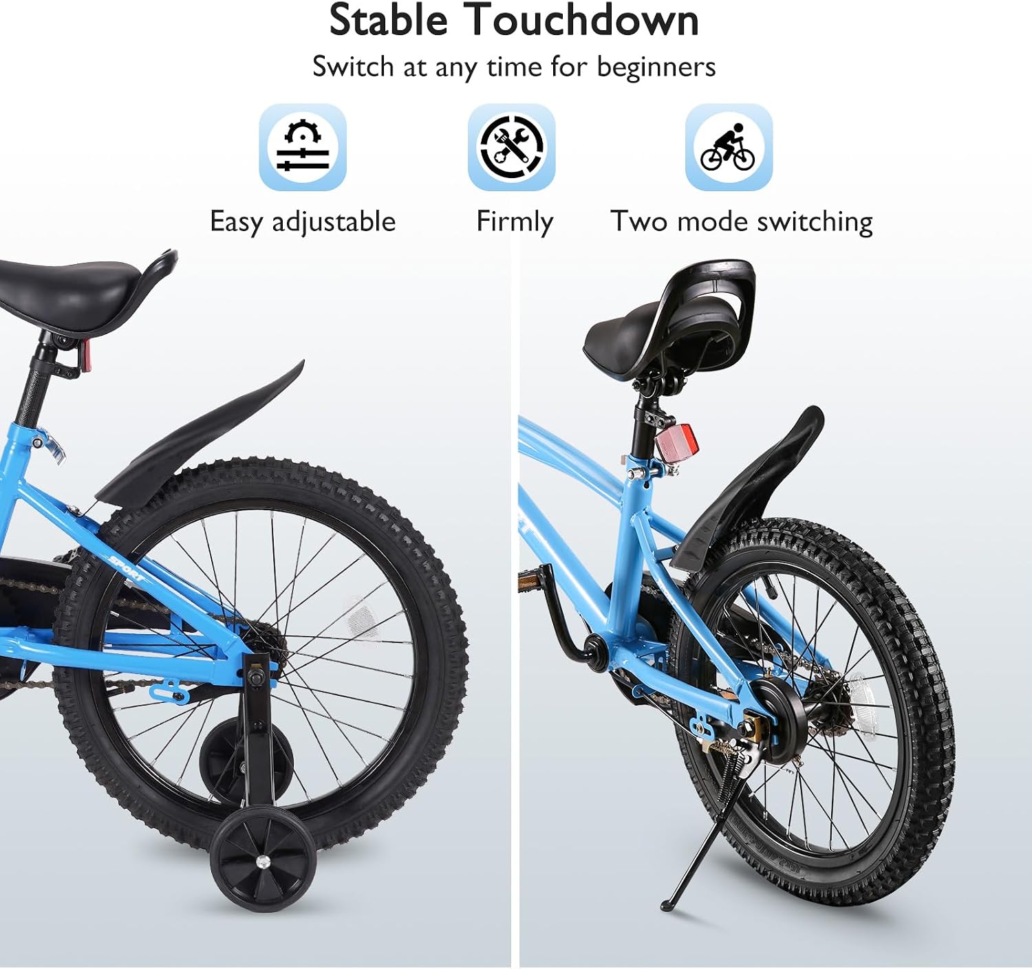 BODIOO Kid Bike for Boys Girls 18 Inch Kid Bicycle with Kickstand Adjustable Seat Dual Brake System Sturdy Frame Lightweight Pump Reflector