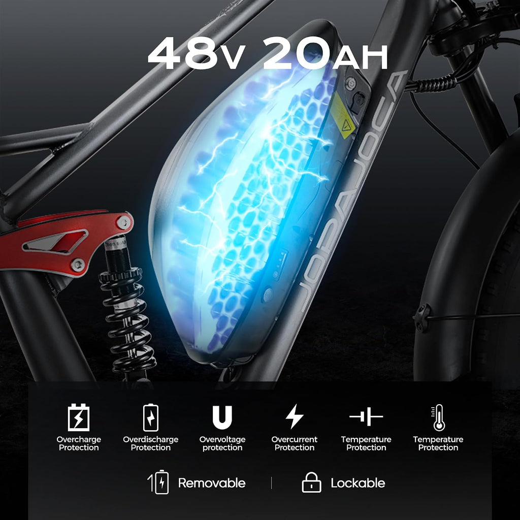 eAhora Terra/Luna 2 Dual Motor 33-31Mph Electric Bike for Adults 3000W/1500W Ebike with Removable 48V 20Ah/15Ah Battery 20'' * 4.0 Fat Tire All Terrain Ebikes, SHM 7-Speed Gear Electric Bicycle