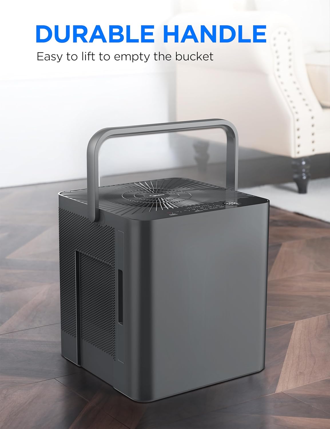 Midea Cube 35 Pint Dehumidifier for Basement and Rooms at Home for up to 3,500 Sq. Ft., Smart Control, Compatible with Alexa (Grey), Drain Hose Included
