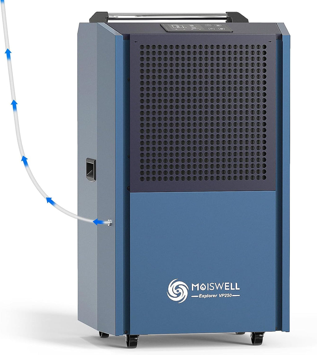 250 Pints Commercial Dehumidifier with Pump for Large Spaces, Industrial Heavy Duty Commercial-grade Dehumidifiers with Drain Hose for Basements Warehouse Water Damage Restoration