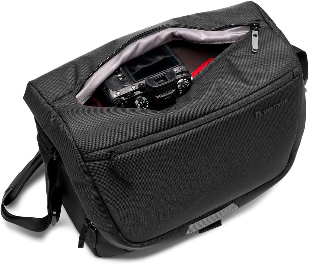 Manfrotto Advanced Messenger M III, Photography Bag for DSLR Cameras with Lenses, Camera Bag with Tripod Mount and Rain Cover, Photography Accessories