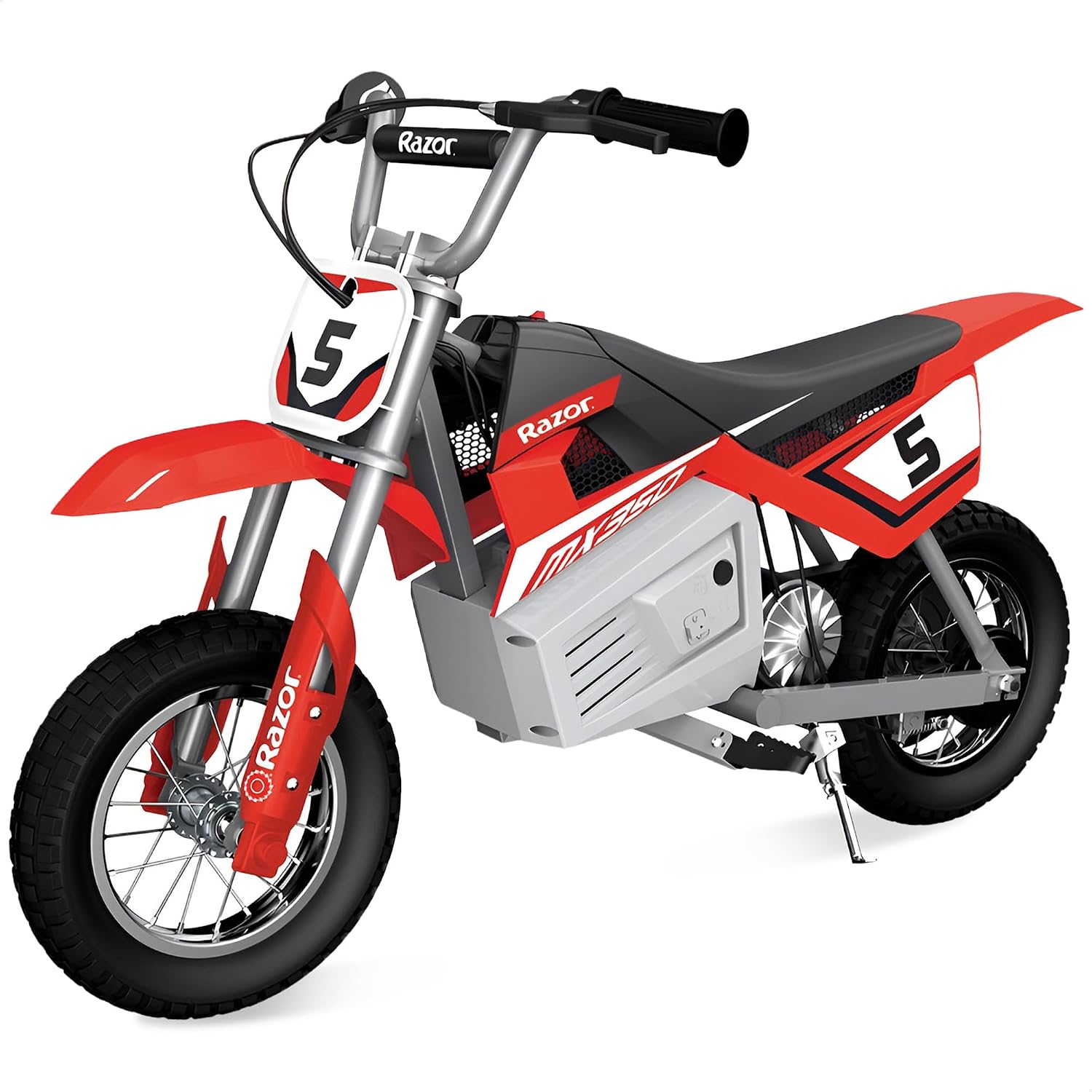 Razor MX350 Dirt Rocket Electric Bike for Kids Ages 8+, 140 lb Max Weight, Red – 24V Battery, Up to 14 Mph, 30-Min Ride Time on High Speed, Twist-Grip Throttle, Spoked Wheels w/ 12' Pneumatic Tires