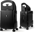 RAINRO & CO Obsidian Black 20' Ride-On Suitcase for Kids (Ages 3–5), Carry-On Luggage with Seat, Spinner Wheels, TSA Lock & Lightweight Durable Hardshell