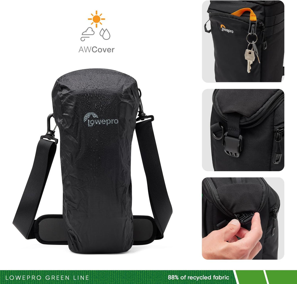 Lowepro ProTactic TLZ 75 Slim AW III Toploader Camera Bag, Camera Case for DSLR, Mirrorless, Vol. 4.5L, Dim: 14.57x4.13x5.5in for Cameras w/Lens attached, Modular Shoulder Bag, for Photographer/Video