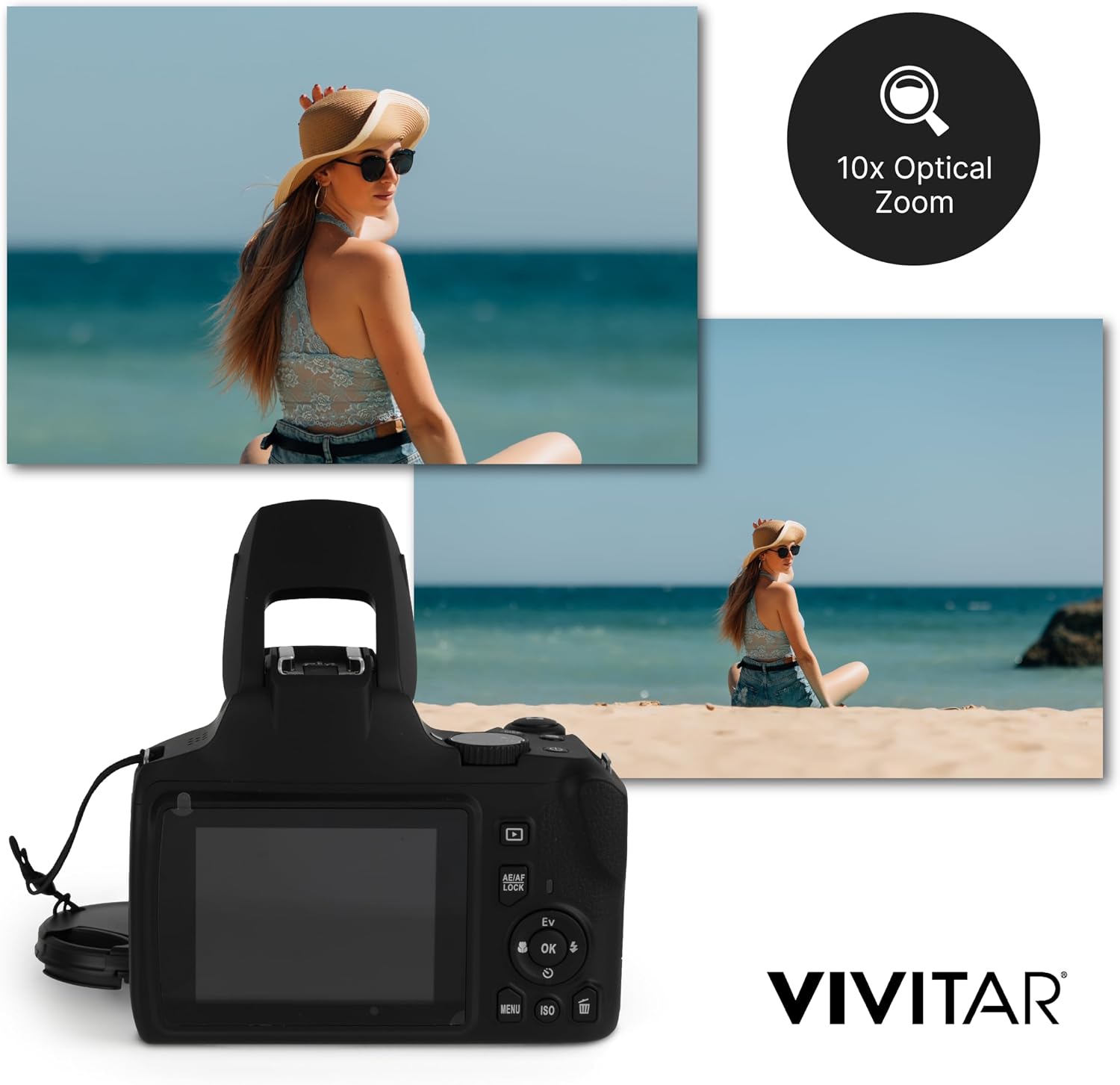 4K Digital Camera with 64 MP, 10x Optical Zoom, 3.0' LCD Display, LED Flash, Auto Focus, Macro Mode, 4K Video Recording, Memory Included, Photography and Vlog Camera