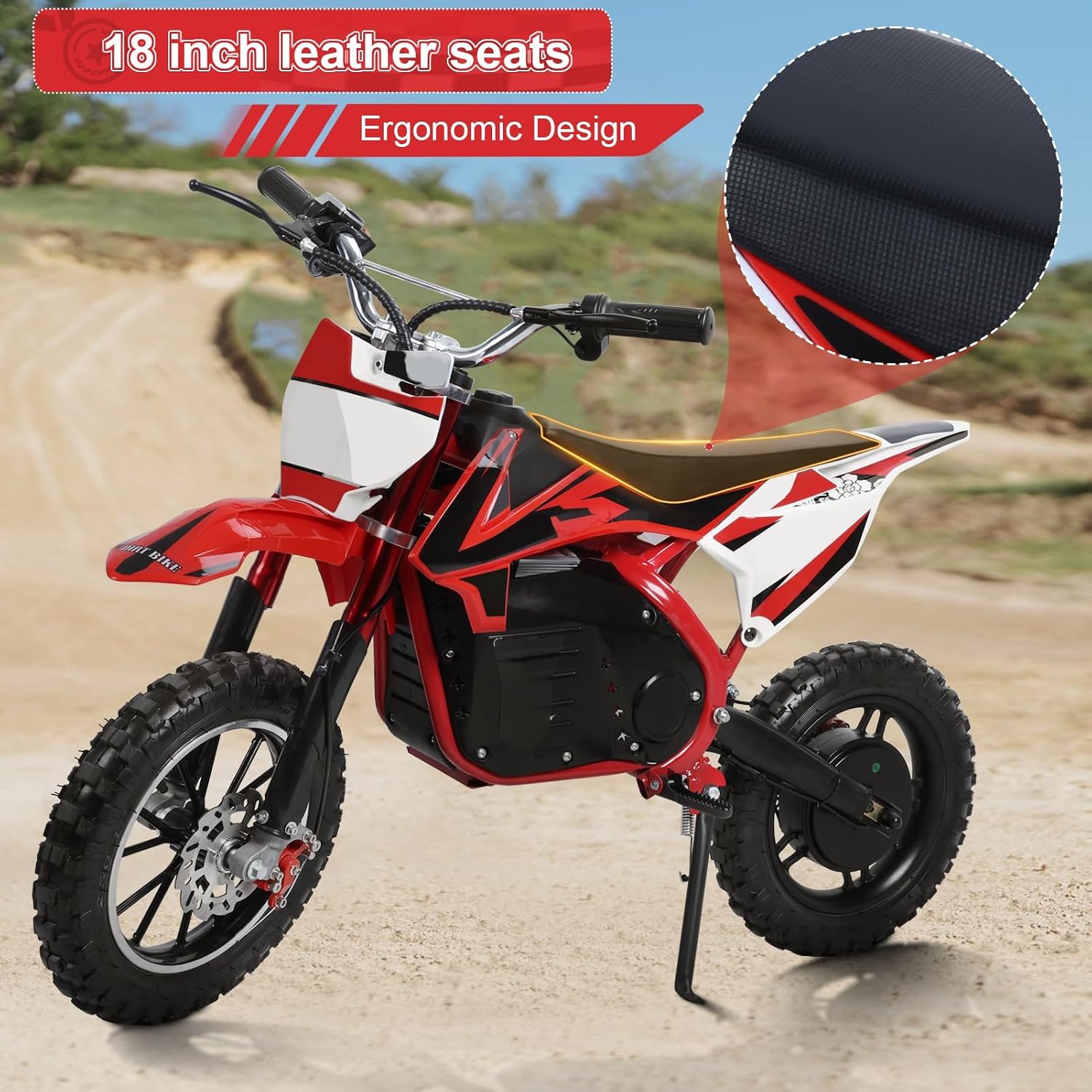 Electric Dirt Bike for Kids - Mini Motocross Off Road Motorcycle, 36V 500W Pocket Motorbike, High Speed 25KM/H, 10-Inch Wheels-Kids Electric Dirt Bike