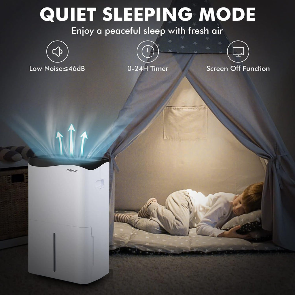 COSTWAY 5,500 Sq. Ft Dehumidifier for Basement & Large Room, 100 Pint Dehumidifier with Smart App & Alexa Voice Control, 4 Modes, 2 Speeds, 24H Timer, Low Noise