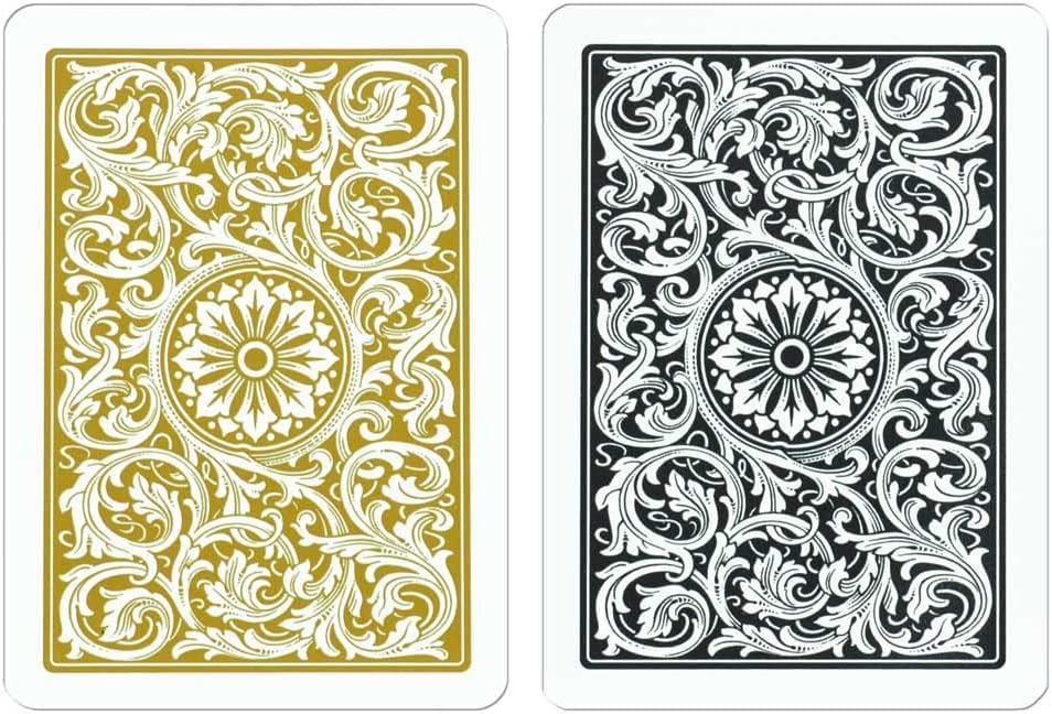Copag 1546 Design 100% Plastic Playing Cards, Poker Size (Standard) Black/Gold (Jumbo Index, 6 Sets)