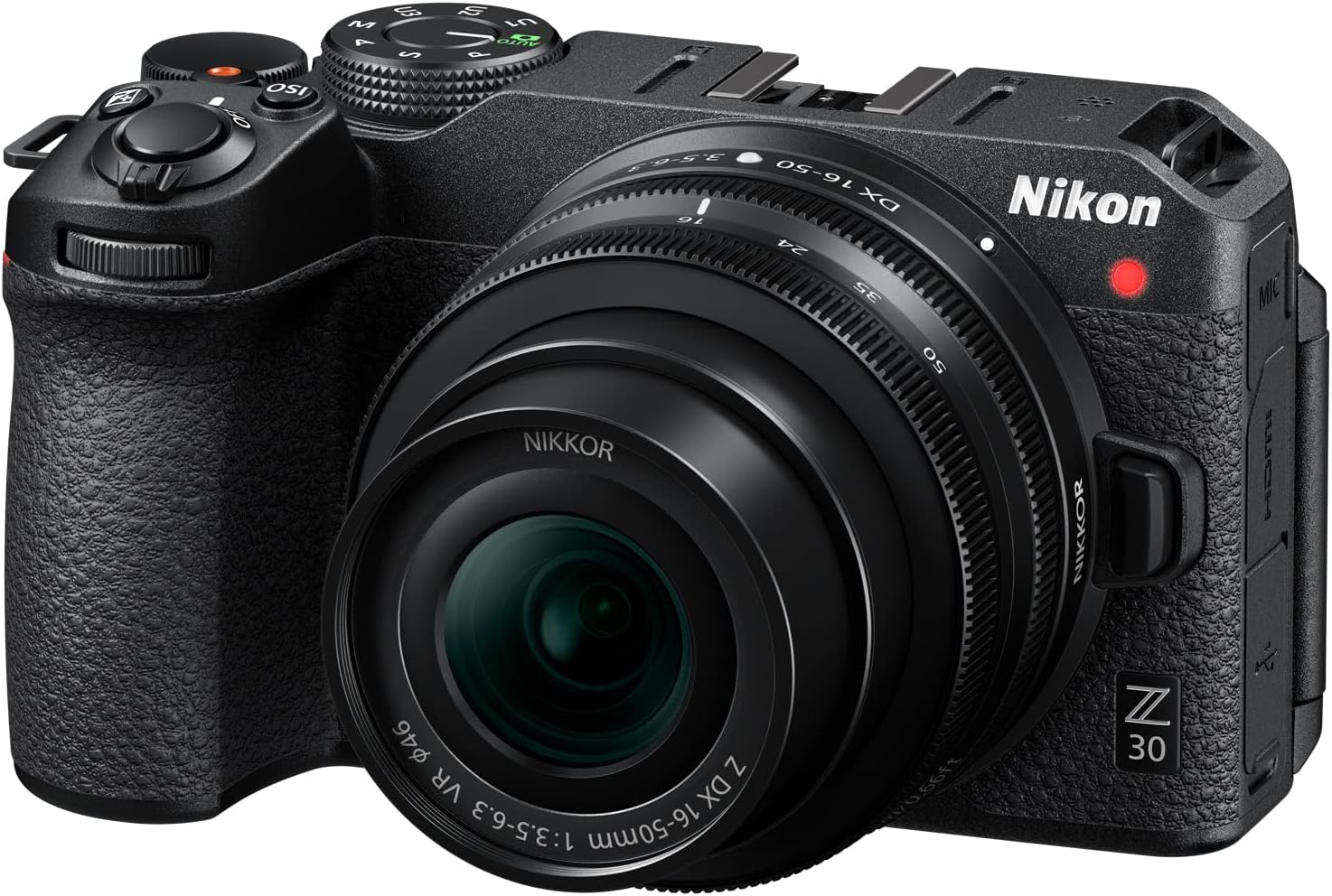 Nikon Z30 Mirrorless Camera Body 4K UHD DX-Format with NIKKOR Z DX 16-50mm F3.5-6.3 VR Lens Bundle 1749 w/Deco Gear Photography Backpack + LED + Filter Kit + Tripod + 64GB + Software & Accessories