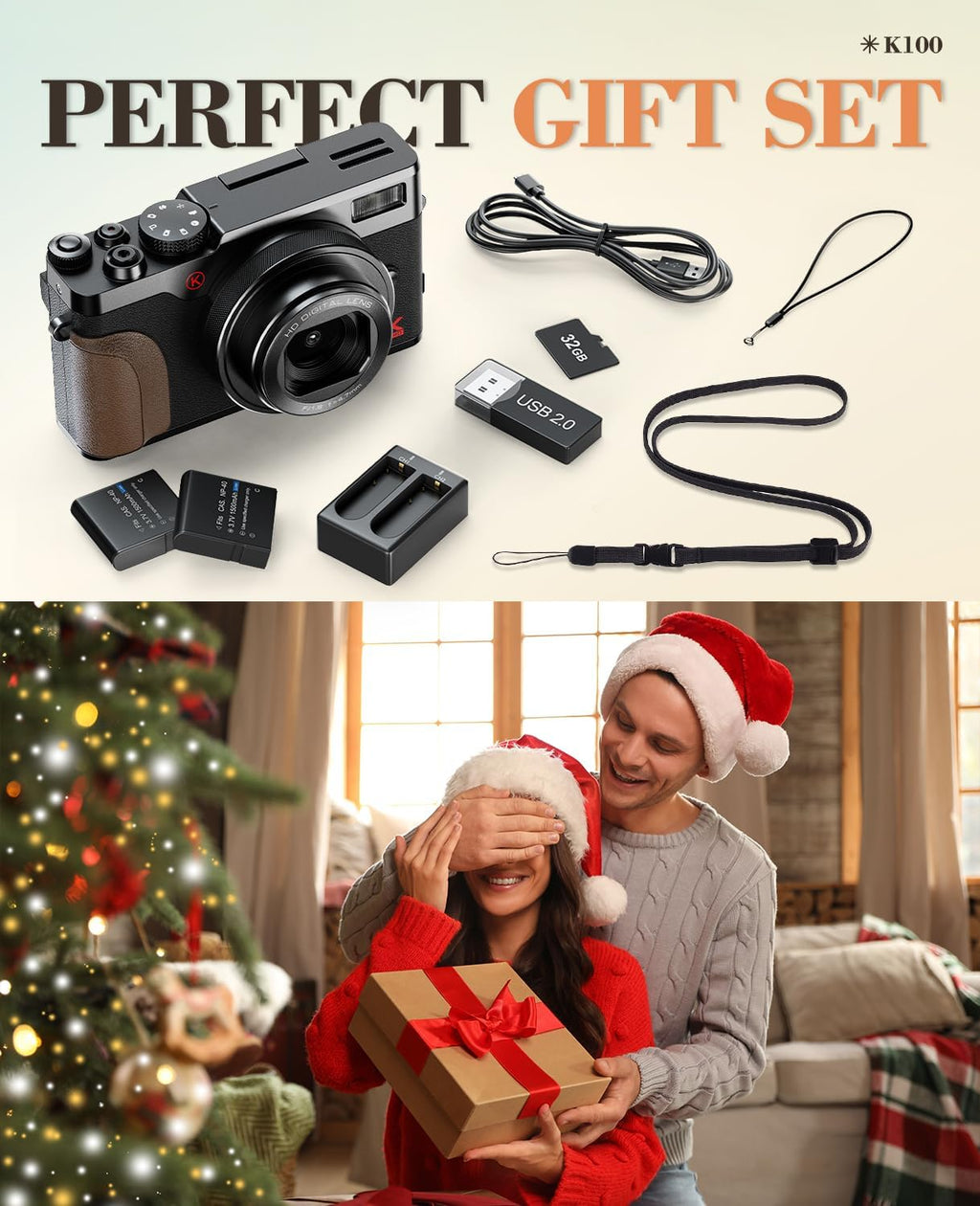 TURE 48MP 4K Digital Camera for Photography & YouTube Vlogging - 18X Zoom UHD Autofocus Video Camera with 3' 180° Flip Screen, 32GB TF Card & 2 Batteries - Compact Travel