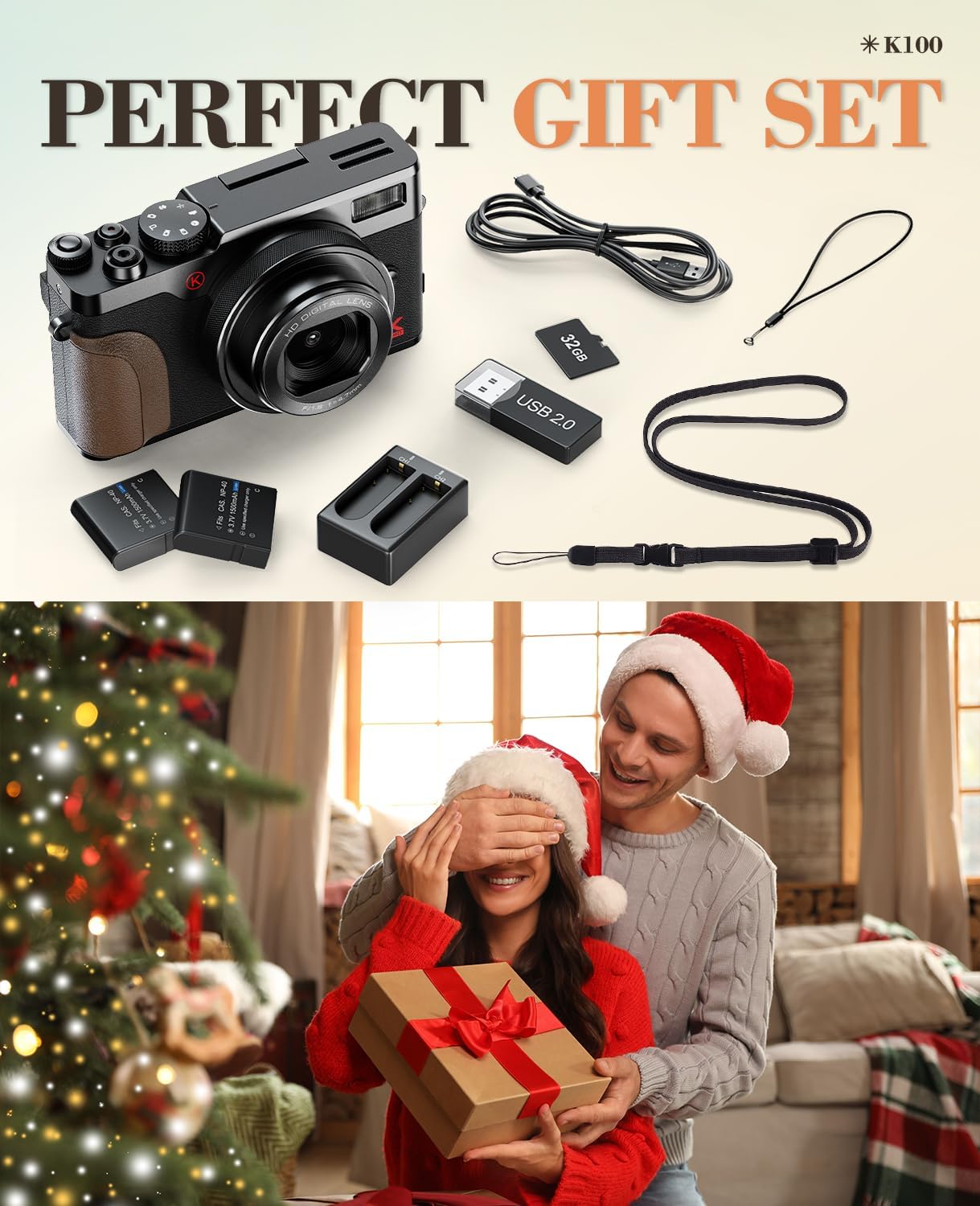 TURE 48MP 4K Digital Camera for Photography & YouTube Vlogging - 18X Zoom UHD Autofocus Video Camera with 3' 180° Flip Screen, 32GB TF Card & 2 Batteries - Compact Travel
