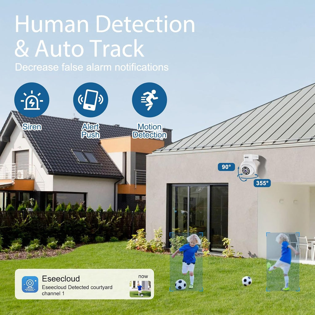 【Wireless Pro, 3K &10CH】5MP Security Cameras Wireless Outdoor with 10.1' LCD Monitor, 4PCS WiFi PTZ Security Cameras with 4K NVR for Home Surveillance,1TB HDD, Auto Track, 2-Way Audio,Motion Alert,5G