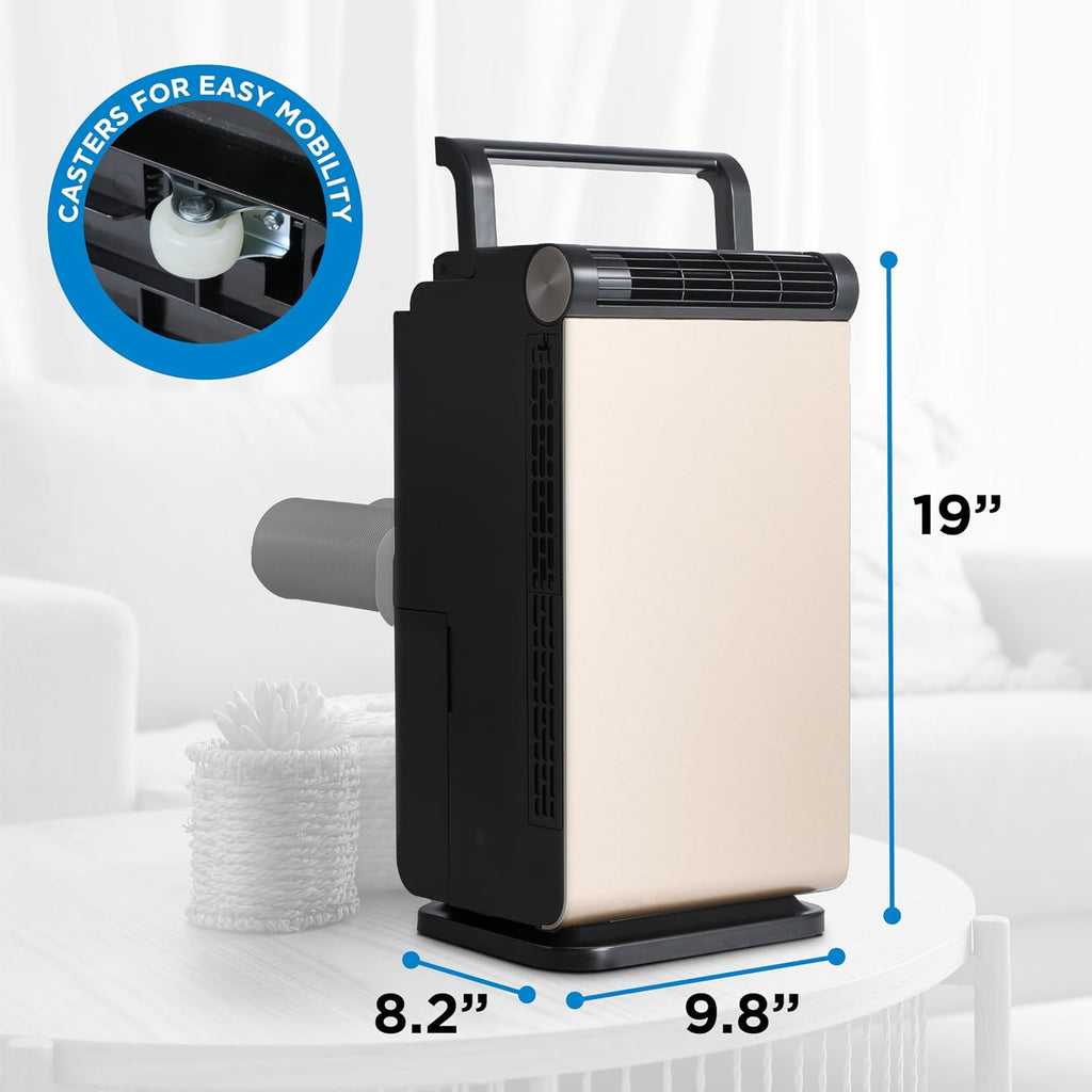 BLACK+DECKER 3-in-1 Personal Portable Air Conditioner, 1000 BTU (ASHRAE 128) Portable Fan & Dehumidifier, Windowless Air Cooler with Electronic Control Panel, LED Display, Timer & Dual Exhaust Hose