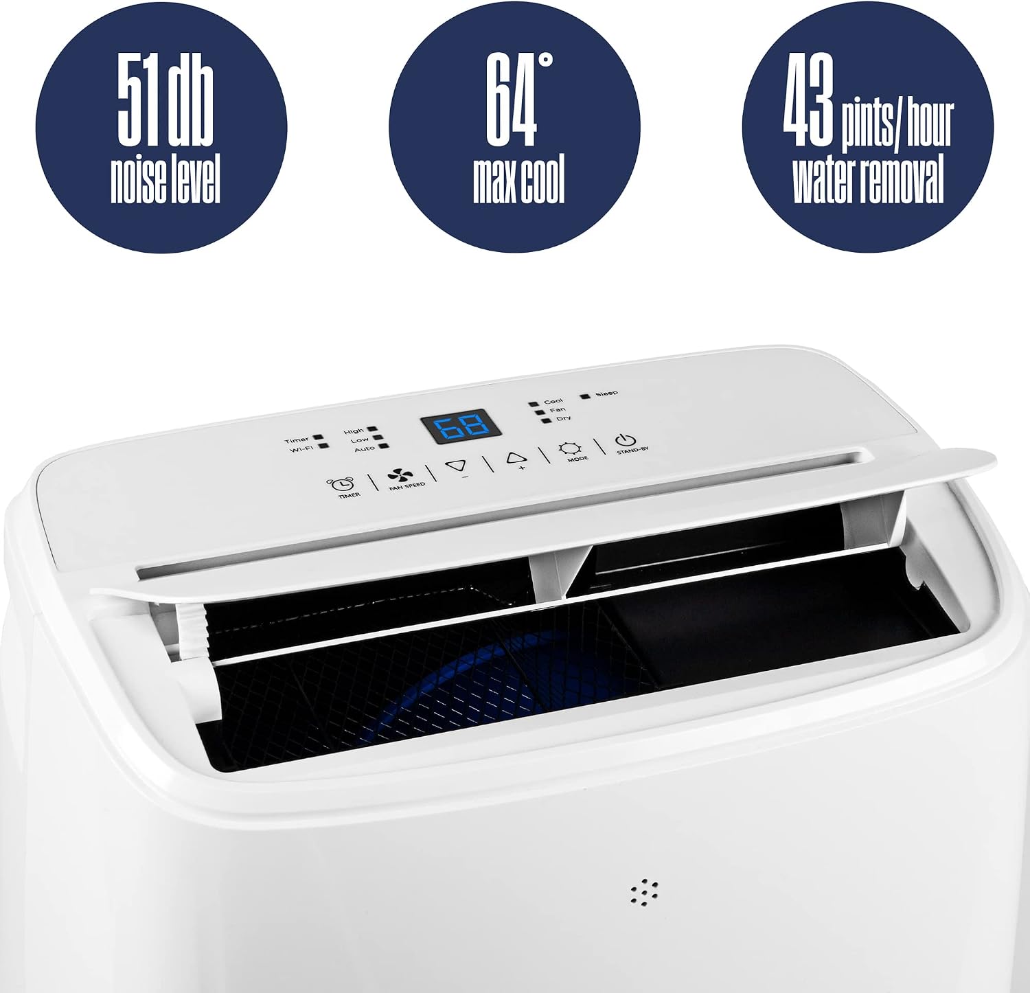 Westinghouse 8,000 BTU Air Conditioner Portable For Rooms Up To 350 Square Feet, Portable AC with Home Dehumidifier, Smart Wi-Fi Enabled, 3-Speed Fan, Programmable Timer, Remote Control, Window Kit