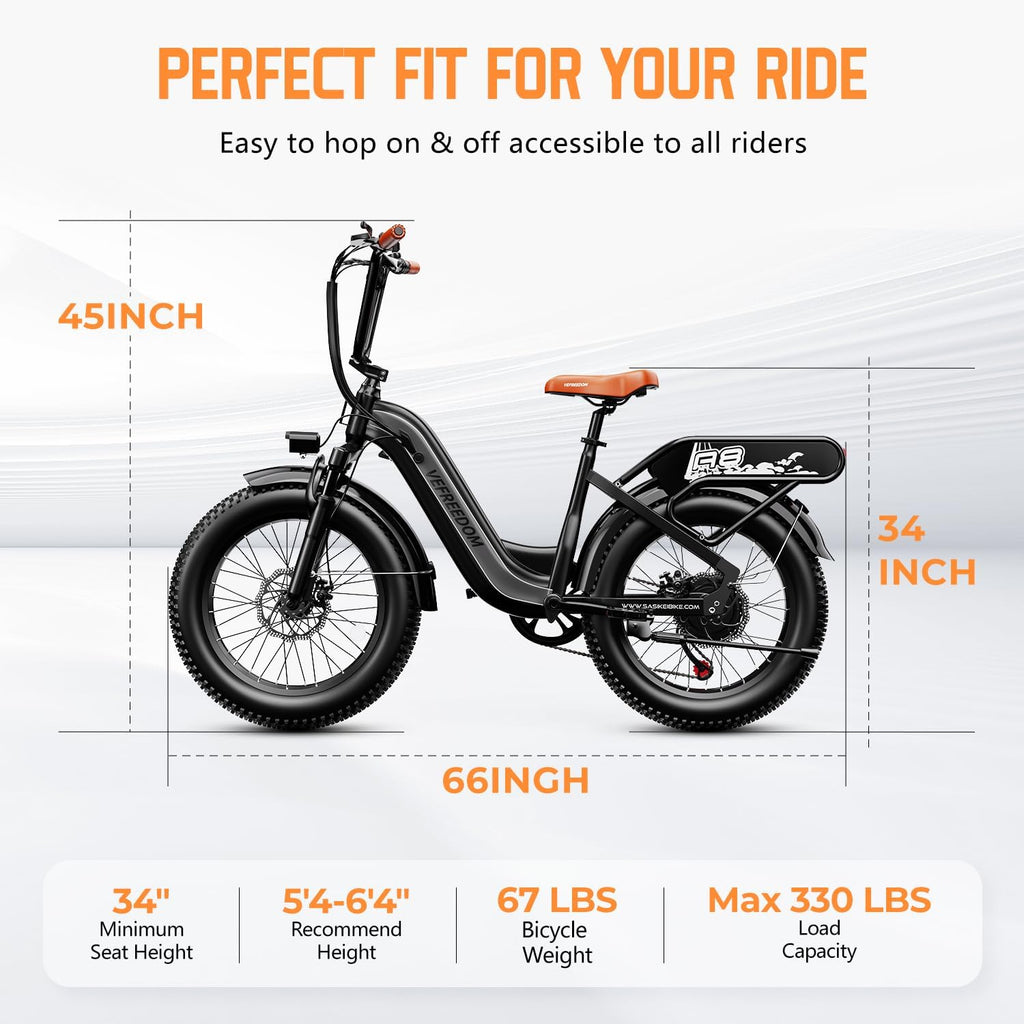 EUY Electric Bike for Adults with Peak 1500W Motor, 48V 20Ah Removable Battery Fast Ebike,Max 70Miles,20' x4.0 Fat Tire Commuting Electric Mountain Bike,7-Speed, Step-Thru Bicycle