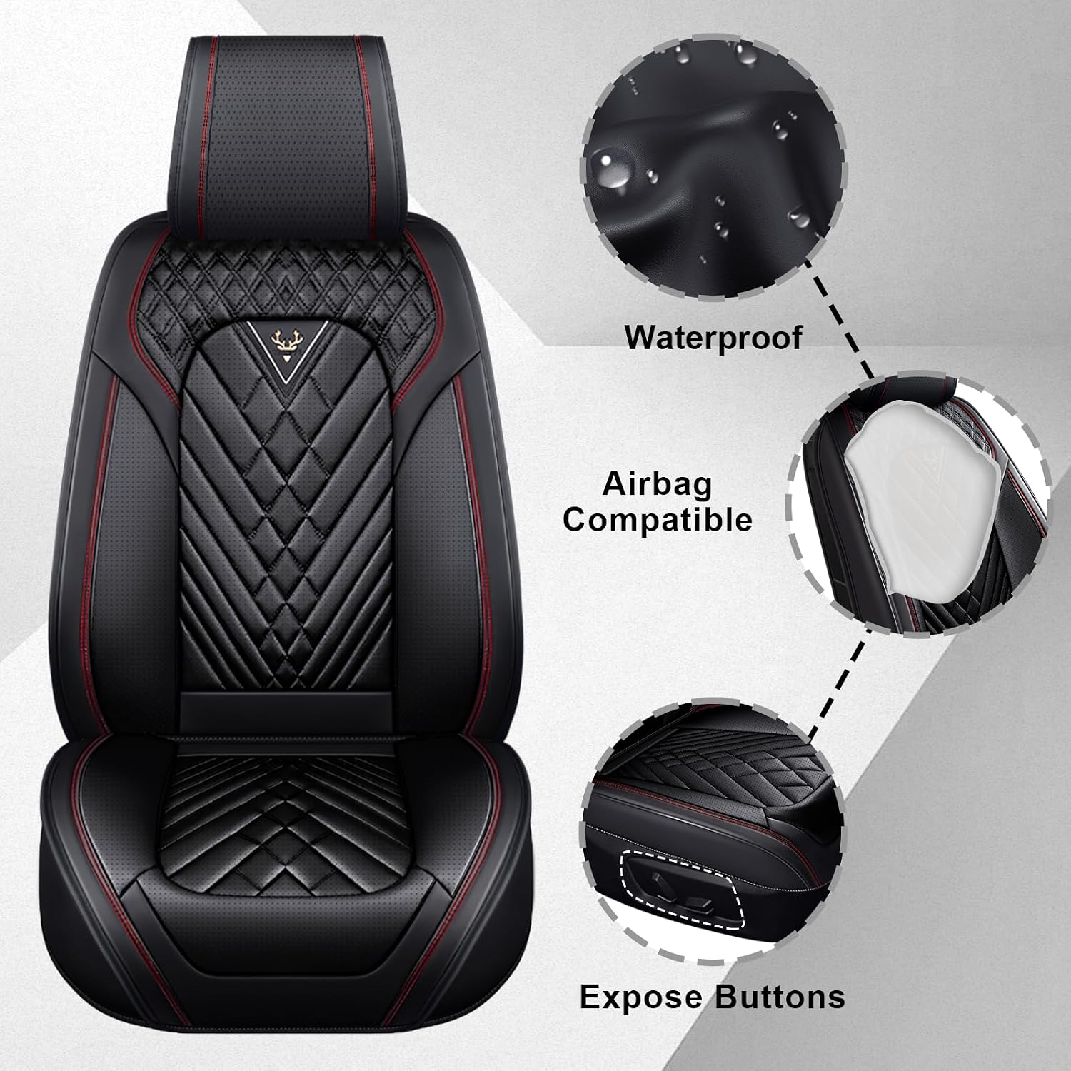 Dodge Ram Truck Seat Covers Custom for 2002-2026 1500 2002-2026 2500/3500 Crew Double Mega Quad Cab Bighorn Laramie Tradesman Classic Full Set Seat Covers Protectors(Standard 5 Seats/Black Red)