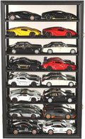 Display Case for 1:24 - 1:18 Scale Diecast Toy Model Cars Hot Small Toy Car Wheels Storage Showcase, 98% UV Protection, 4mm Thick Acrylic (Black-1:24 Scale-Holds 16)