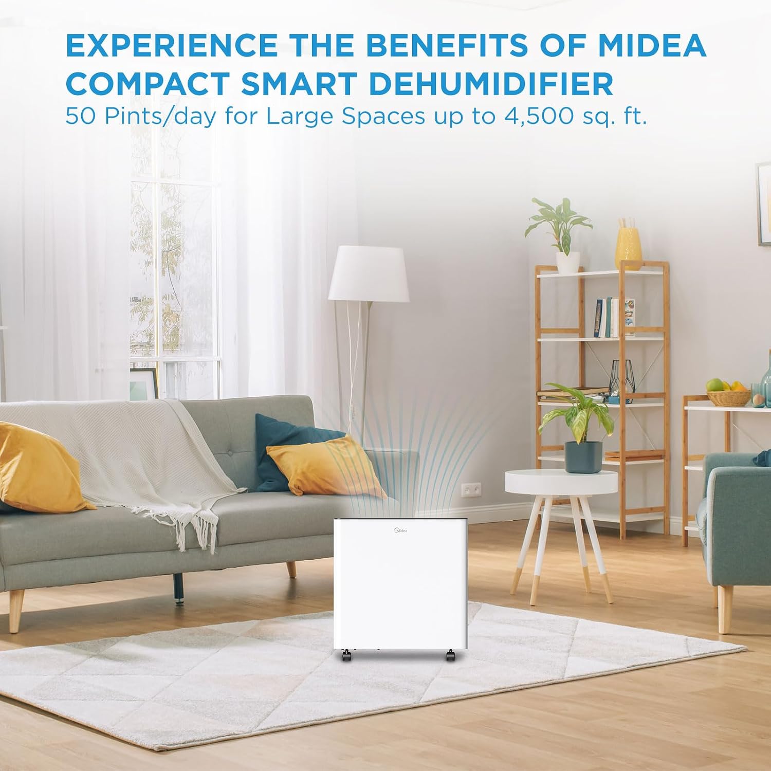 Midea 4,500 Sq. Ft. Dehumidifier with Pump Included 50 Pint - Ideal for Basements, Large & Medium Sized Rooms, and Bathrooms (Renewed)