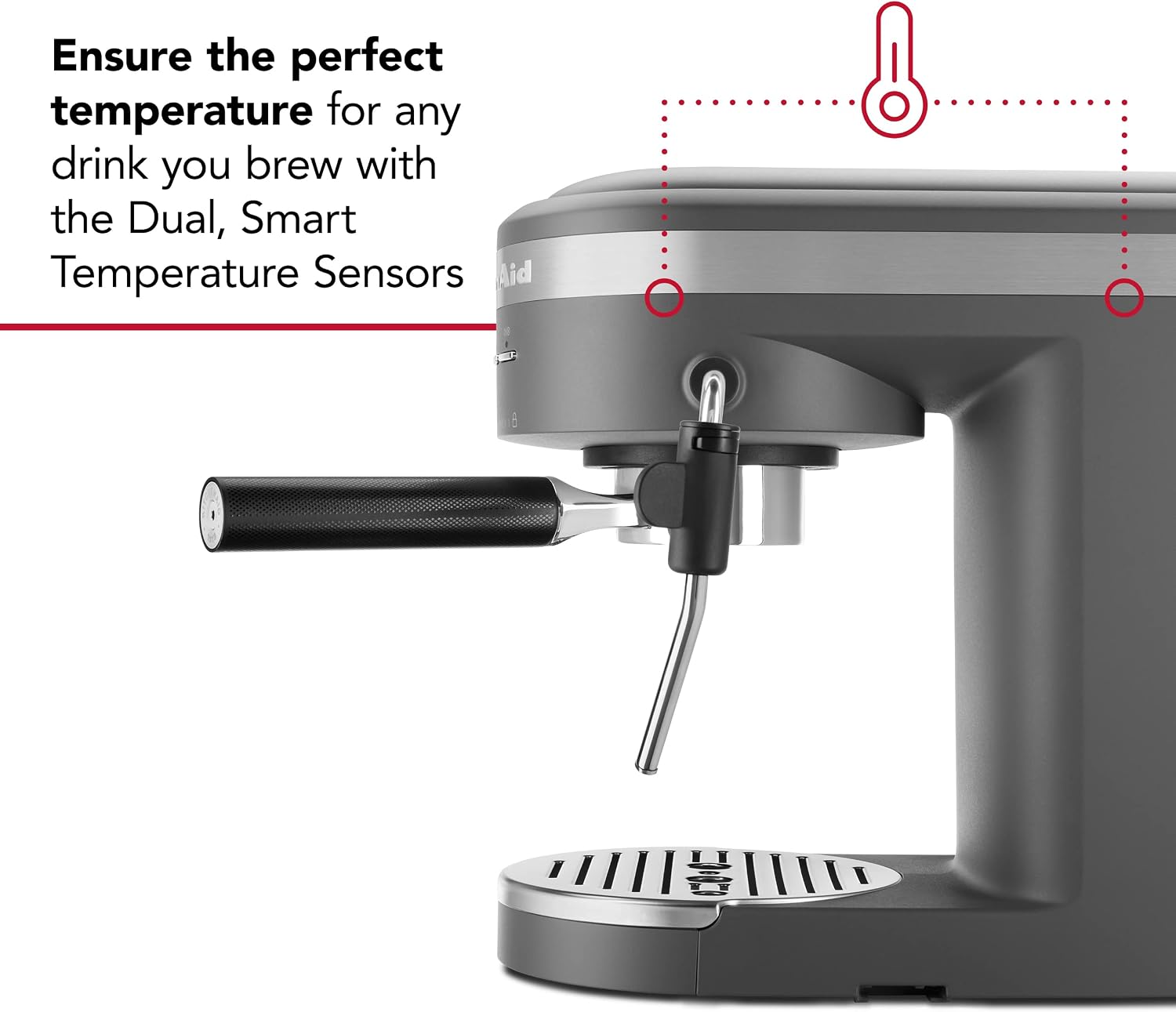 KitchenAid Semi-Automatic Espresso Machine - KES6403, Charcoal Grey