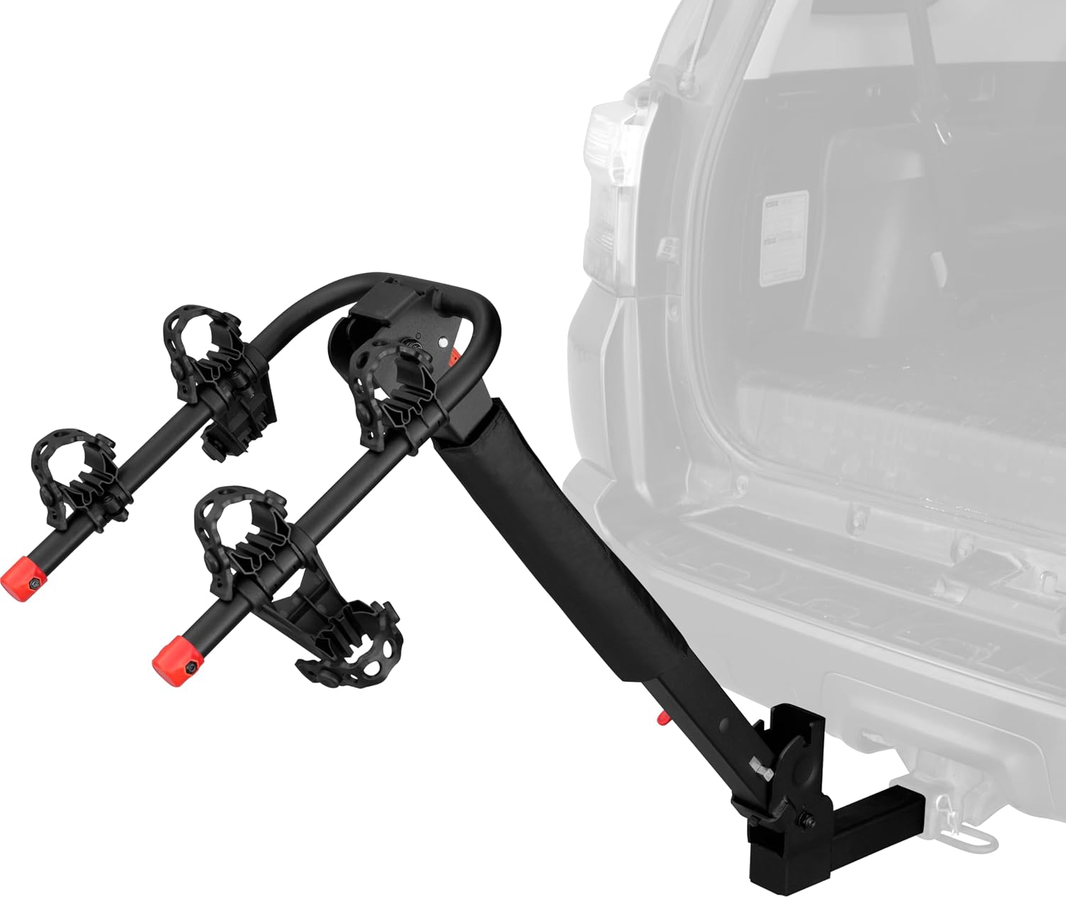 Retrospec Lenox 2-5 Bike Rack Hitch for Car, Truck, SUV - 2in Hitch Mount with Foldable Steel Frame, Anti-Rattle Adapter & Tie Down Straps