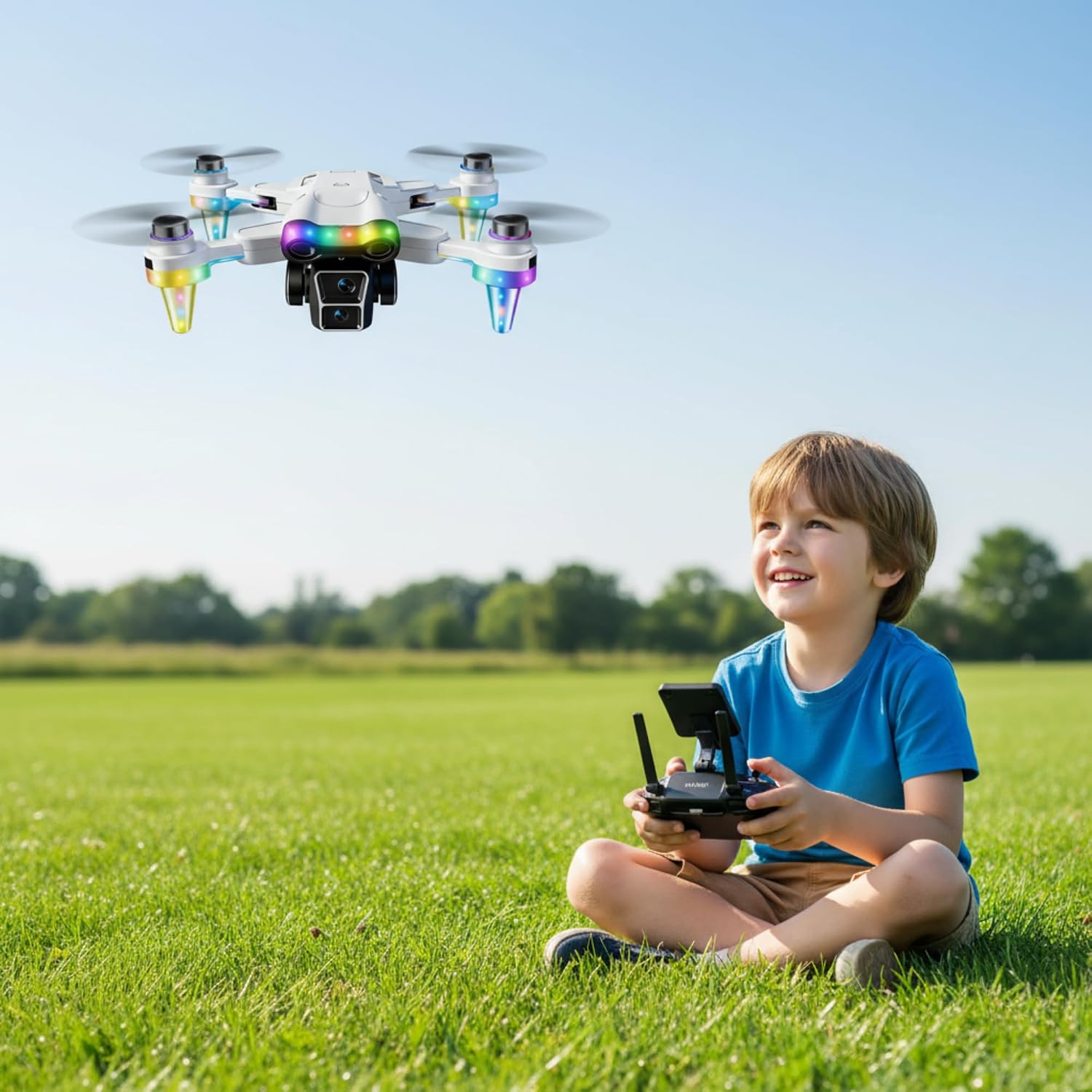 Drones for Kids 8-12 – Drone with camera for kids & Beginners,Kids drone with Fancy LED Lights, 4.3' Built-In FPV Screen, Three Batteries, Perfect Holiday & Birthday Gift, Indoor & Outdoor Quadcopter Toy