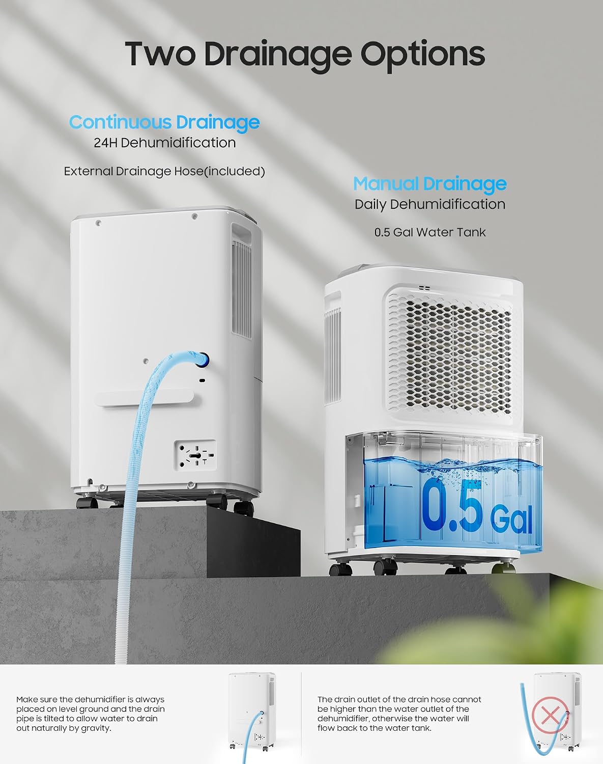2500 Sq.Ft Dehumidifier for Basement Home, ASAHWo 34 Pints Dehumidifier with Drain Hose, Quiet Portable Dehumidifiers for Bathroom Large Room, Bedroom, Auto Defrost,Smart Humidity Control,24H Timer