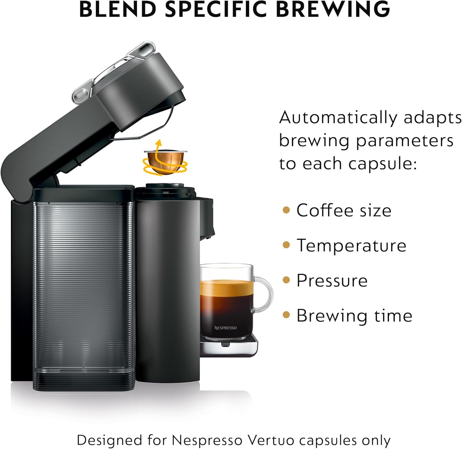 Nespresso Vertuo Coffee and Espresso Maker by De'Longhi, Titan