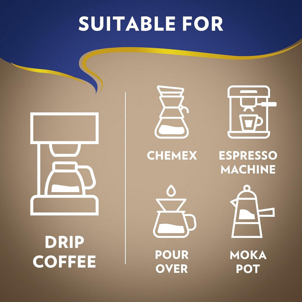 Lavazza Super Crema Ground Coffee, Medium Roast, Arabica and Robusta Blend, 32 oz Bag (Pack of 6)