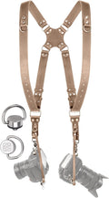 C Coiro Camera Harness for 2 Cameras Dual Shoulder Leather Camera Strap for DSLR/SLR, Camera Straps for Photographers
