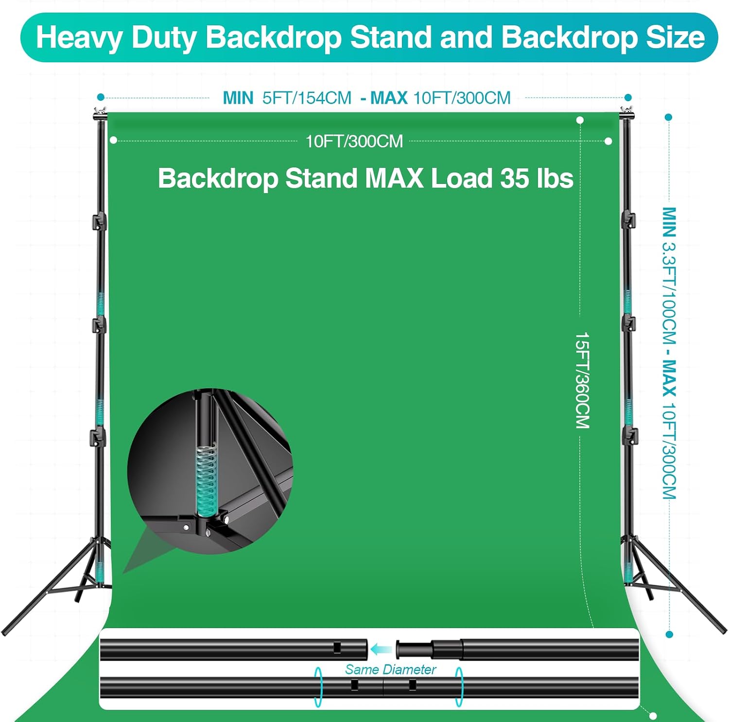 EMART Photography Lighting Kit, 10 x 10 FT Backdrop Stand Heavy Duty with 10 x 15 FT Backdrop, Softbox Lighting Kit with 85W 3000K-6000K LED Bulbs, Professional Studio Lights for Portrait, Video Shoot
