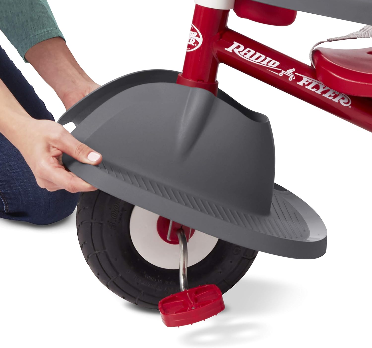 Radio Flyer Ultimate All-Terrain Stroll 'N Trike, Ages 1-5, Convertible 4-in-1 Tricycle, All-Terrain Tires, Parent Push Handle, UV Canopy, Accessories, Safety Harness, Stroller Tricycle for Toddlers