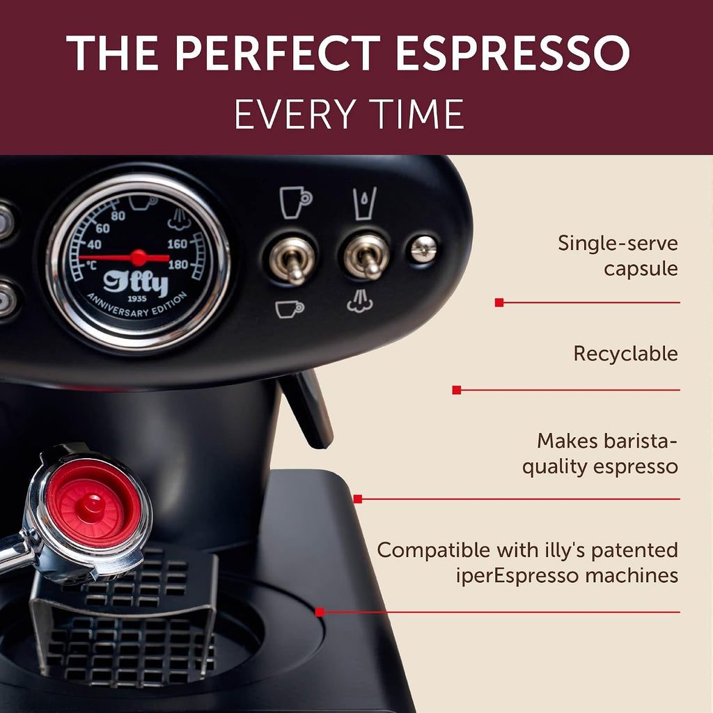 illy Coffee IperEspresso Capsules, Intenso Dark Roast Coffee Pods, 100% Arabica, Premium Italian Blend, 18 Count, 6 Pack