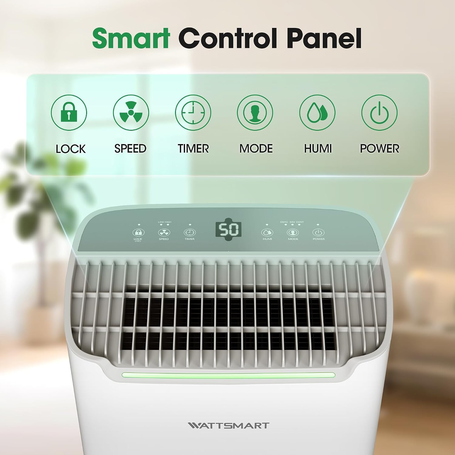 Dehumidifiers for Home with Drain Hose,75 OZ Water Tank, 4500 Sq.Ft 55 Pints Dehumidifiers for Basement, Bathroom, Bedroom, Three Modes, Smart Humidity Control, Dry Clothes, 24H Timer, White