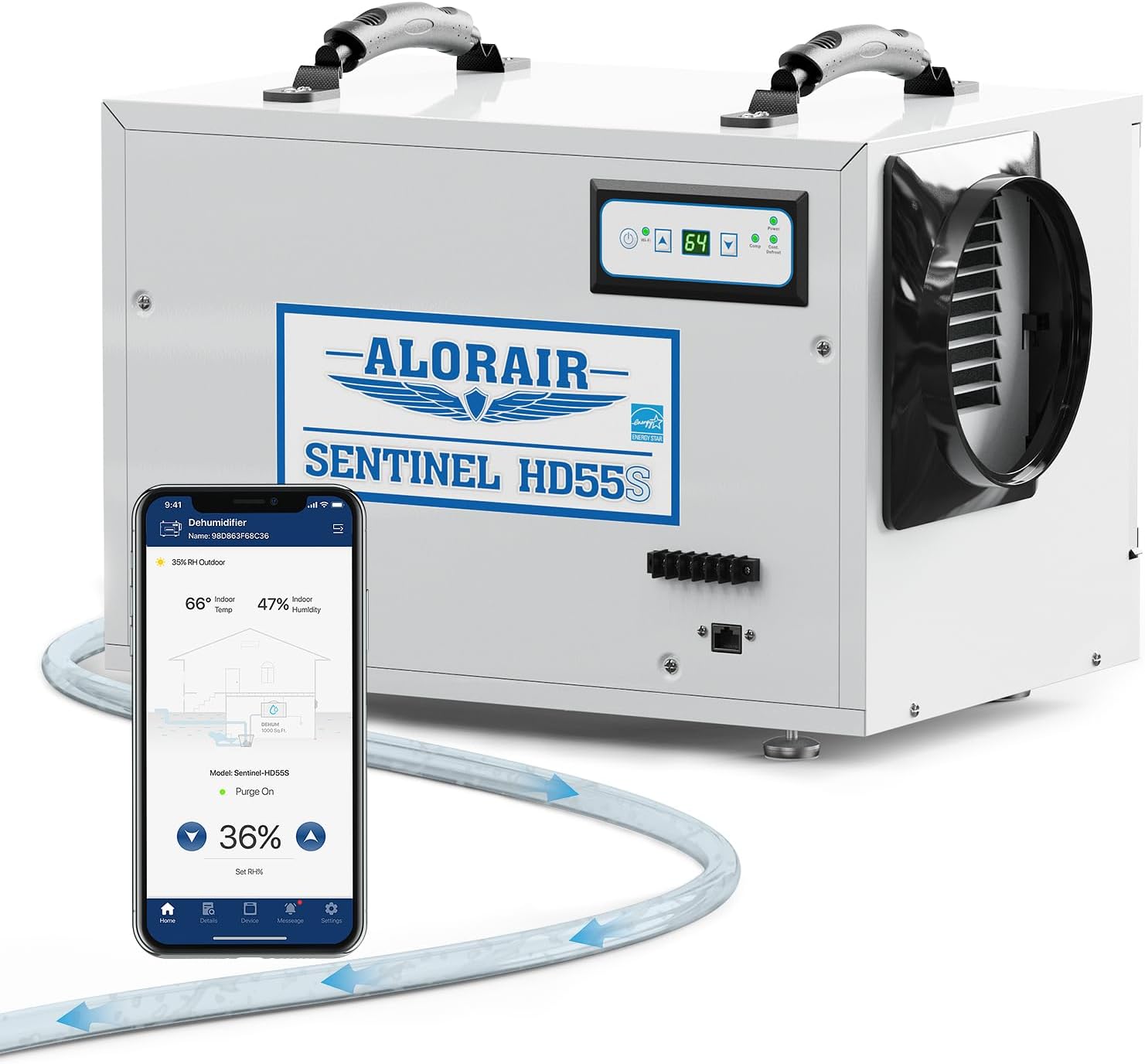ALORAIR 120 PPD Wi-Fi Dehumidifier for Crawl Space, Basement, and Commercial Use, 2026 Energy Star APP Control, Auto-Defrost Crawlspace Dehumidifiers