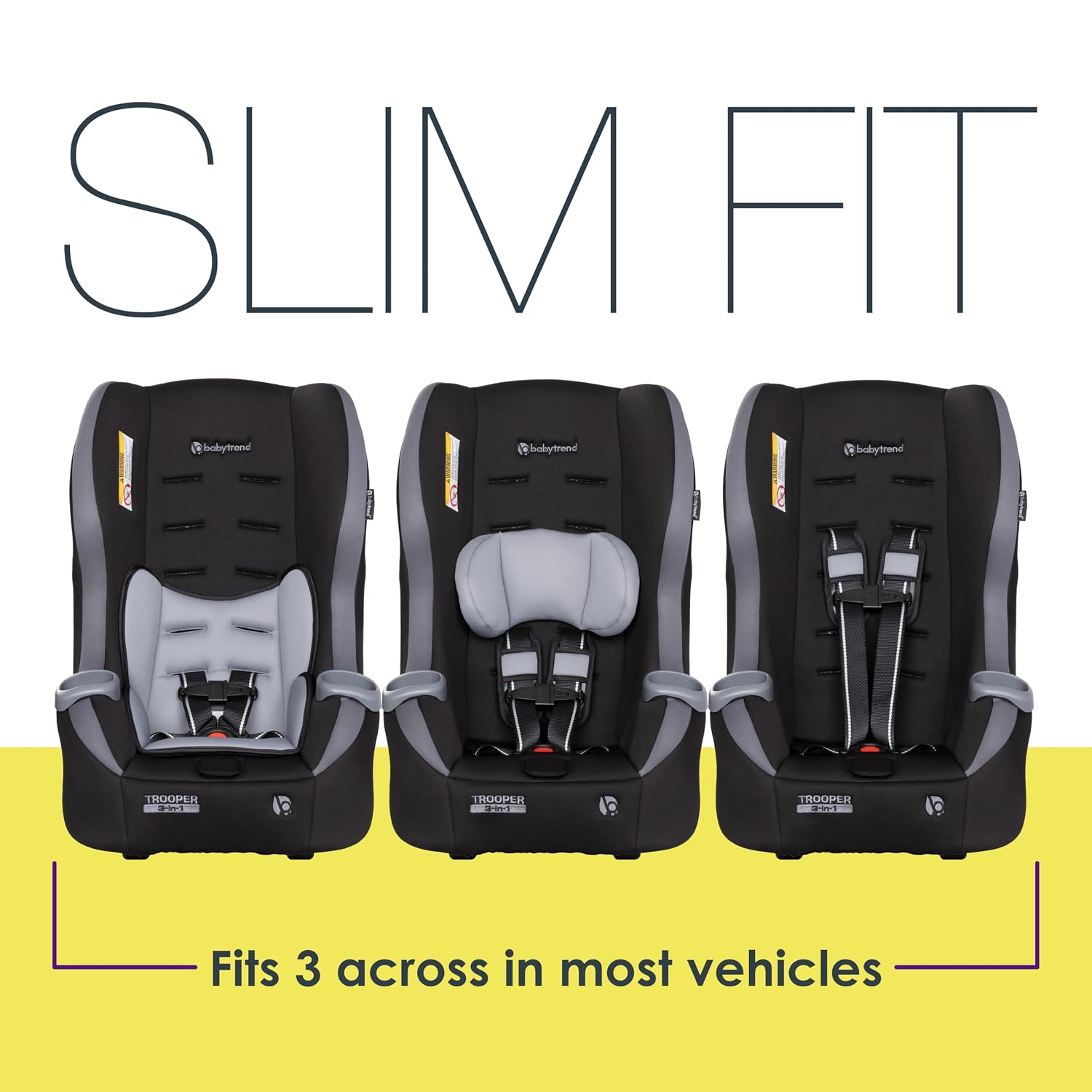Baby Trend Trooper 3-in-1 Convertible Car Seat, Dash Black