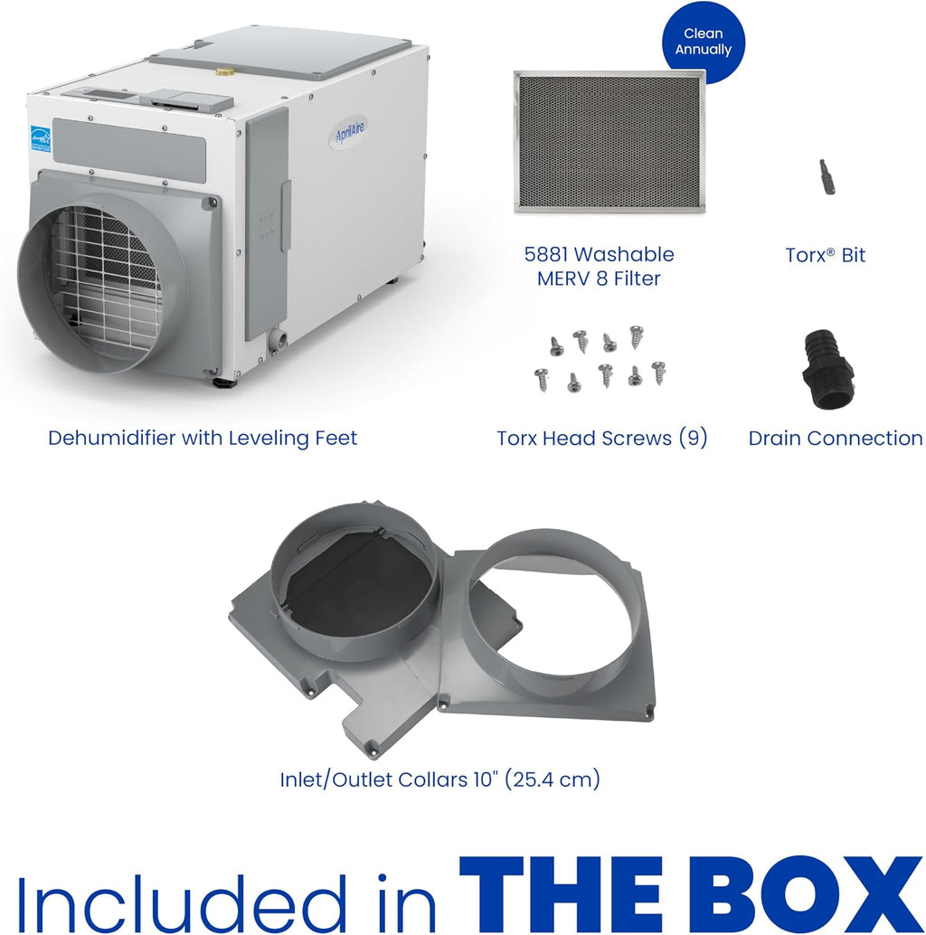 AprilAire E080 Pro 80-Pint Whole-House Dehumidifier, Energy Star Certified, Commercial-Grade for Basement, Crawlspace or Whole House up to 4,400 sq. ft.