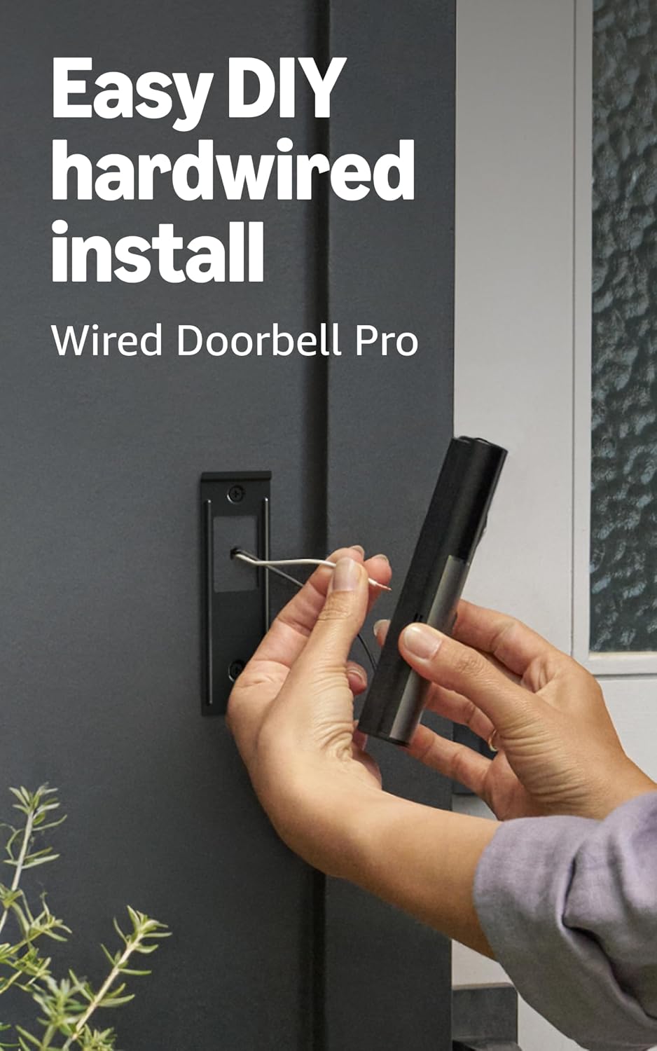 Ring Wired Doorbell Pro (Newest Model), Deep Silver with Spotlight Cam Pro, Plug-In (Newest Model), White