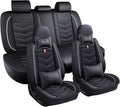 Car Seat Covers Fit for Toyota Sienna 2000-2025, Leather Seat Covers for Car, Waterproof Non-Slip Durable Car Seat Protector(5 Seats with Pillow,Black White)