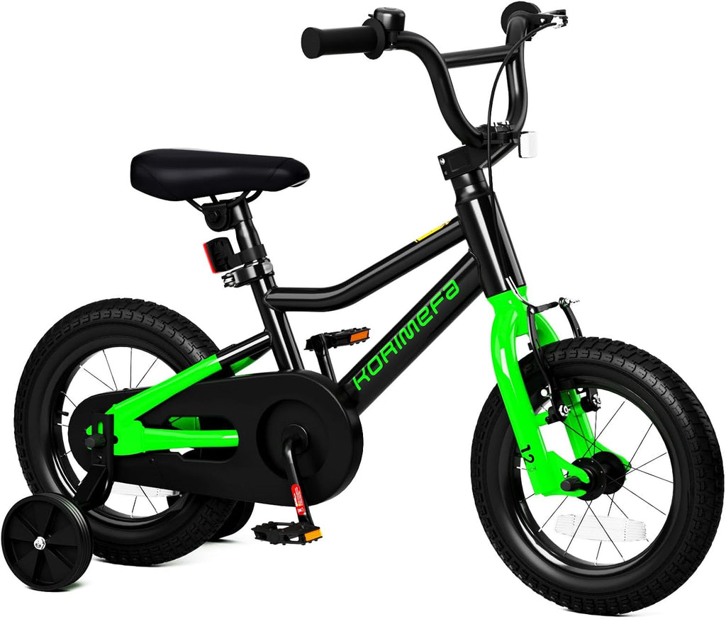 KORIMEFA Kids BMX Bike for 2-8 Years Old, 12 14 16 Inch Coaster Brake Bicycle with Removable Training Wheels, Children Bike for Little Boys & Girls, Rider Height 33-50 Inch