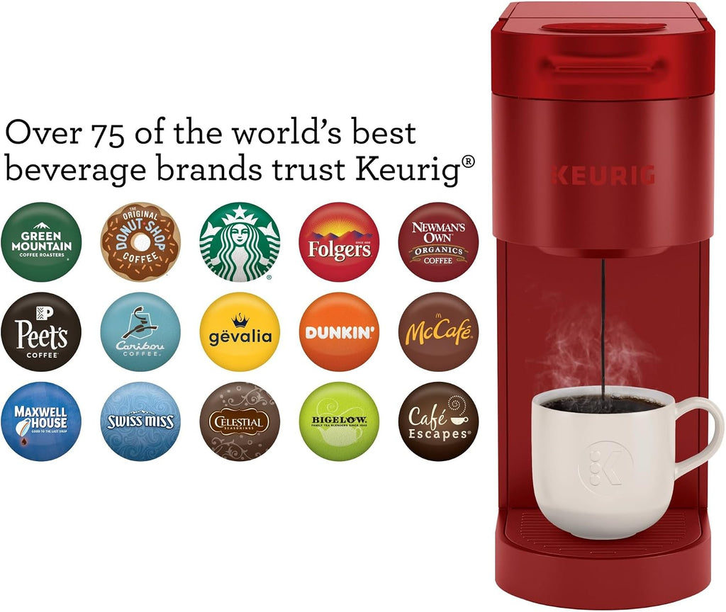 Keurig K- Slim Single Serve K-Cup Pod Coffee Maker, with 3 Brew Sizes, Multistream Technology, 46oz Removable Reservoir, Scarlet Red