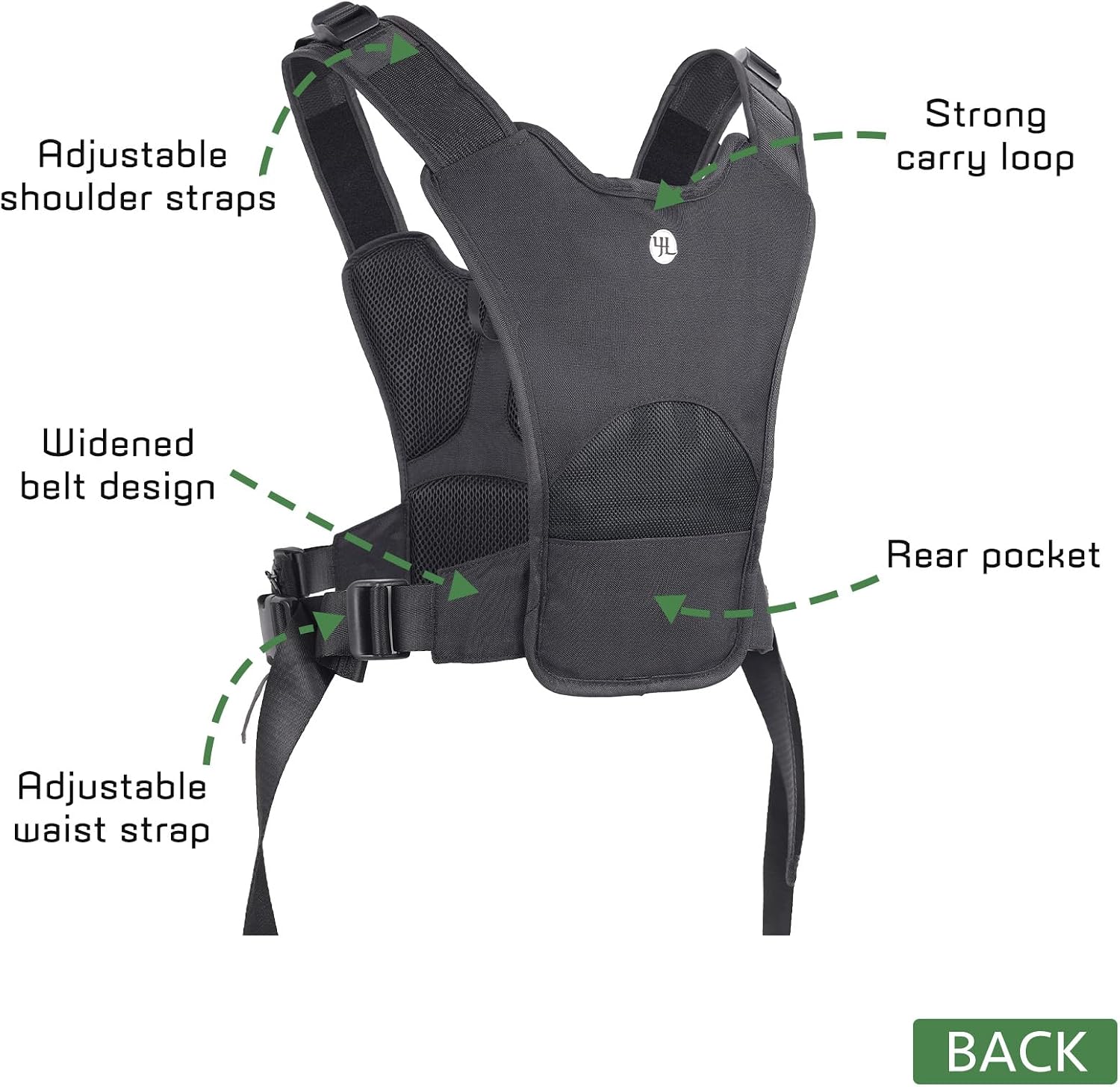 Camera Carrier Chest Harness J1 for One Camera,Camera Strap Harness for Photographers Hiking Climbing Wedding Travel,Camera Nylon Chest Straps for Photographers,Black